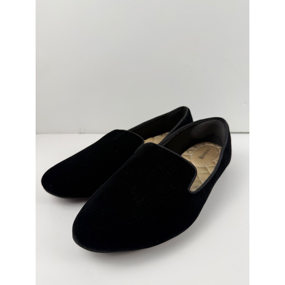 Birdies The Starling Black Velvet Smoking Loafers Flats Shoes Womens 9